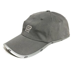 Road Runner Sports Run Cap Embroidered Logo  Velcro Adjustable Light Gray ⚪️